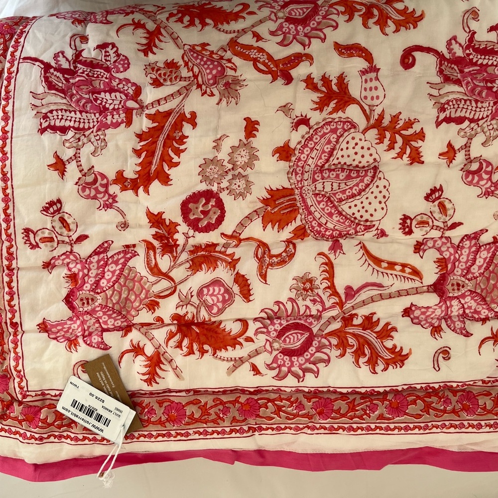 Roller Rabbit Amanda Quilt, orange, twin/twin XL